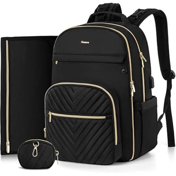 city quilted faux leather diaper backpack Montecito Bag Checkered zippered opening Free Shipping! Madden NYC Women's